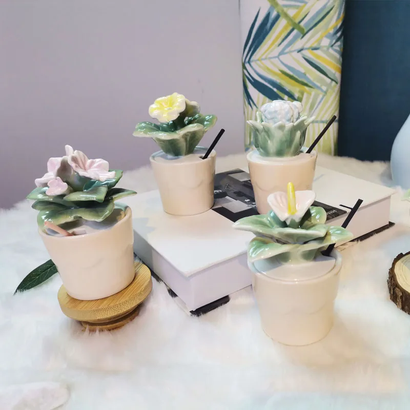 

Modern simple ceramic potted shape aromatherapy ornaments home office fresh air aromatherapy bottle jewelry art ceramic crafts