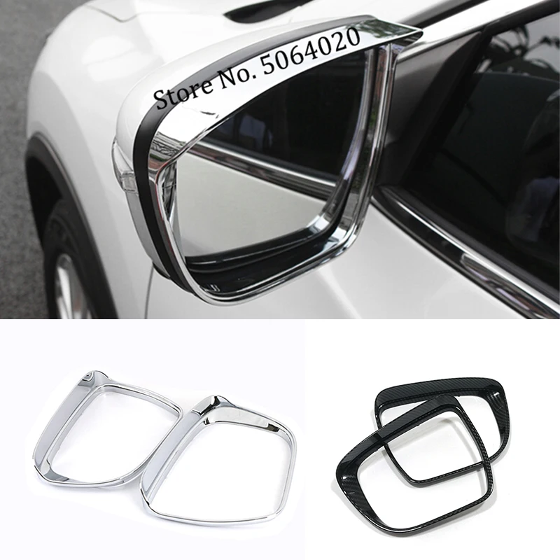 

For Nissan Pathfinder 2017-2020 ABS Chrome Car Rearview Mirror Covers Rain Eyebrow Frame Exterior Cover Trim Accessories 2pcs