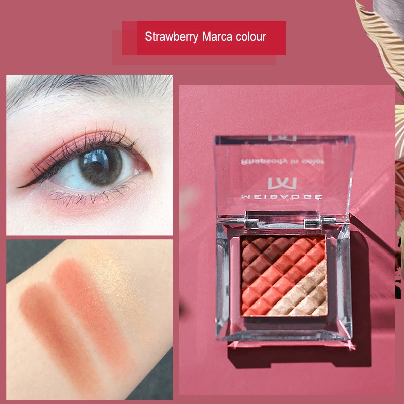 Палитра теней для век телесного цвета 3 матовые блестящие тени молочный чай