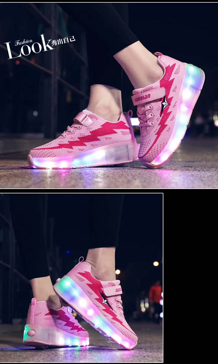 Heelies usb зарядка светодиодный светильник кроссовки с одним колесом мальчик девочка роликовые коньки повседневная обувь с роликом