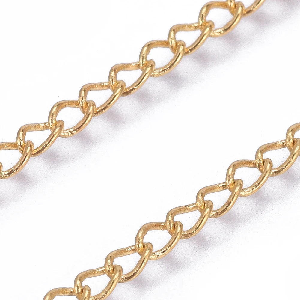 Ювелирные изделия латунные закрученные цепи бордюрные без никеля золотые 3x2x0 45 ~ 0