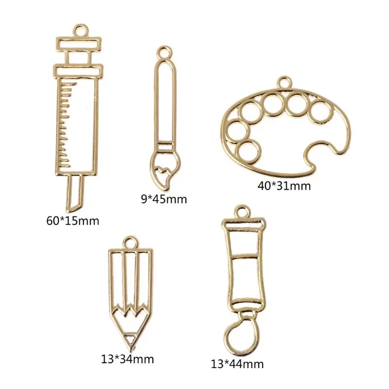 5Pcs Painter Pen Palette Frame Pendant Open Bezel Setting For UV Resin Jewelry | Украшения и аксессуары