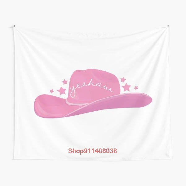 Розовая ковбойская шляпа искусство коврик для йоги | Дом и сад