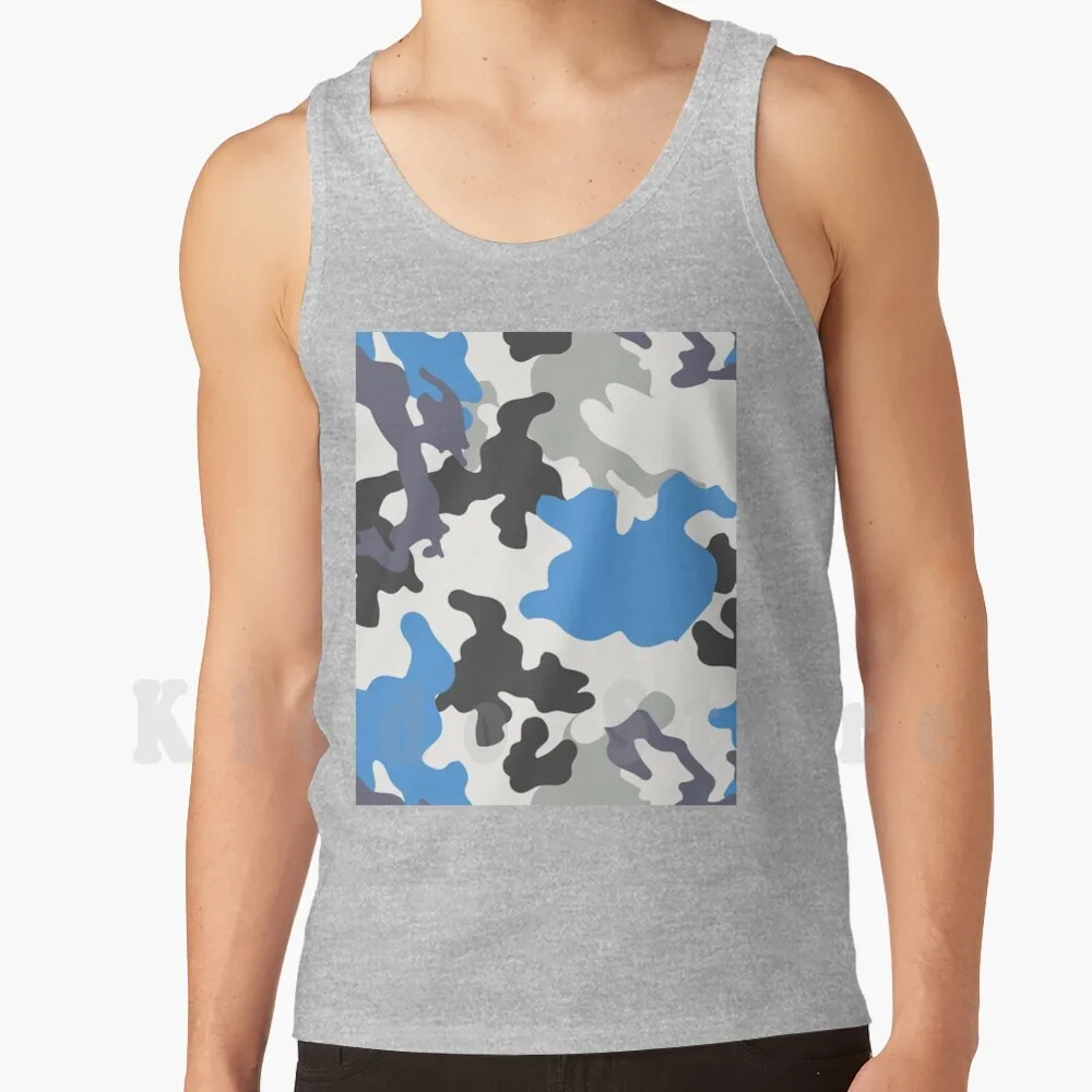 Светильник синего цвета с камуфляжным узором Топы на бретельках жилет без