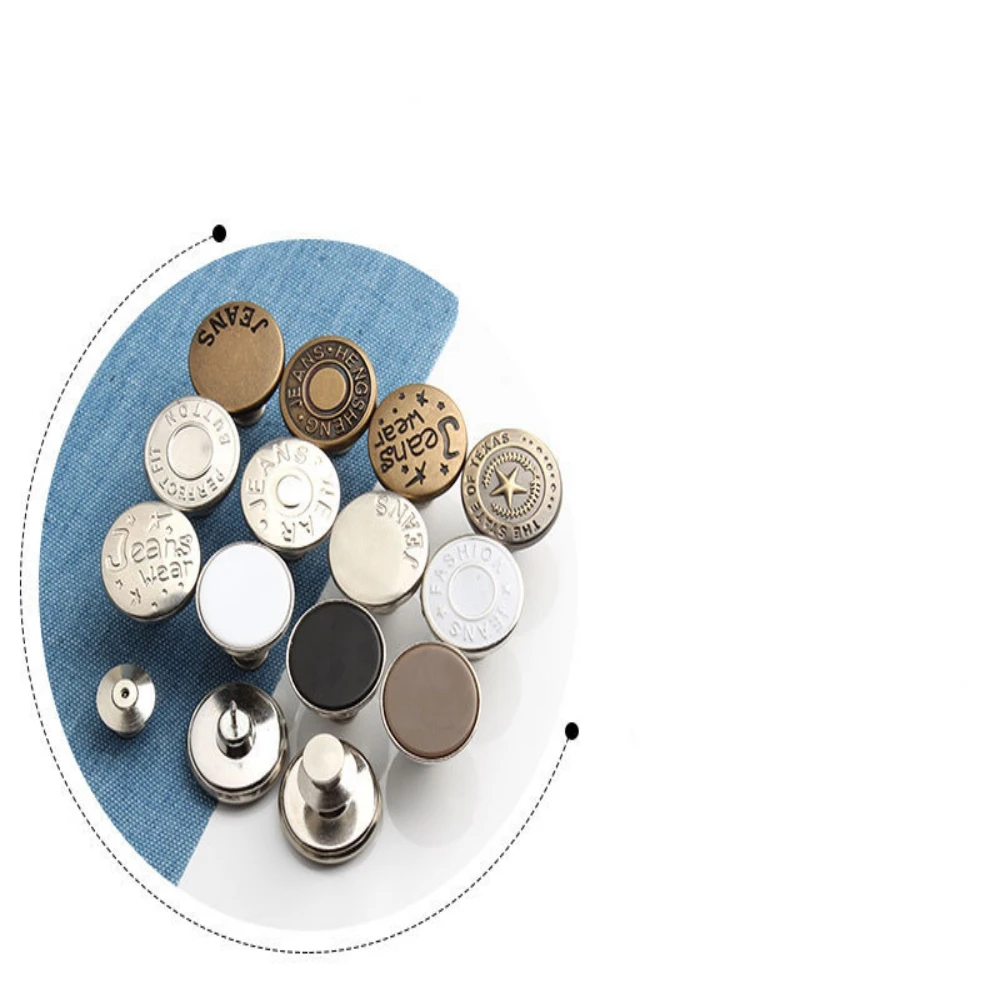 Сменные эластичные джинсовые пуговицы без шитья мгновенные 17 мм съемные