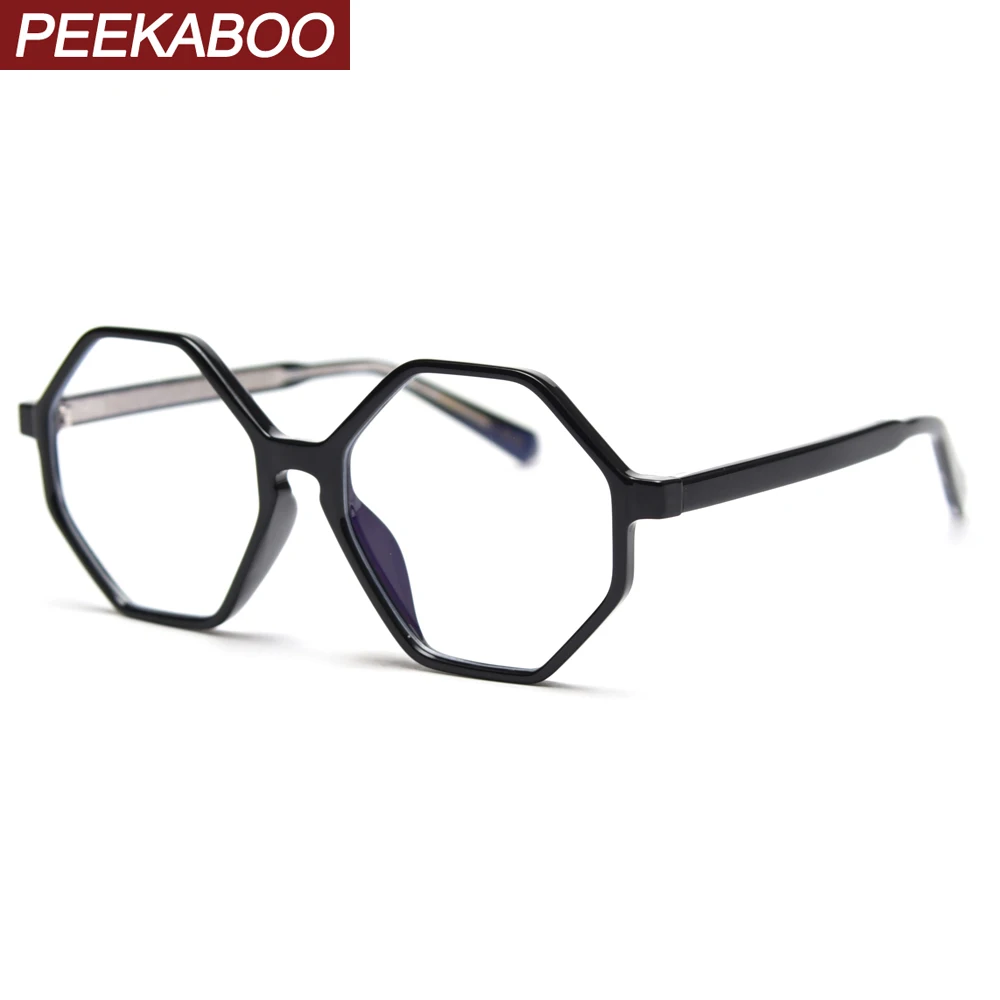 Восьмиугольный очки peekabo tr90 для женщин большая оправа прозрачные линзы ретро