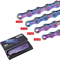 sumc biycyle color plated chain 9101112 speed mountain road bike variable speed chain half hollow cross color chain