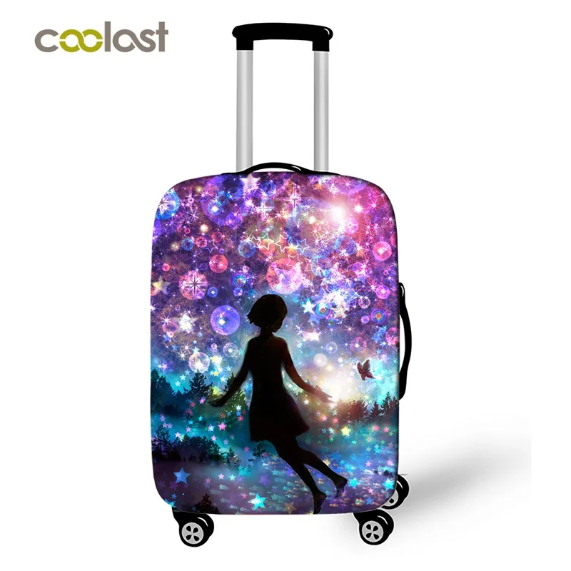 Защитный чехол для багажа девочек с мультяшным силуэтом Дорожный чемодан