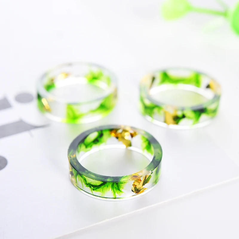 Handmade Resin Ring Jewelry with Gold Foil Paper Inside Inspire for Women Wedding Gift Size 6-11 | Украшения и аксессуары