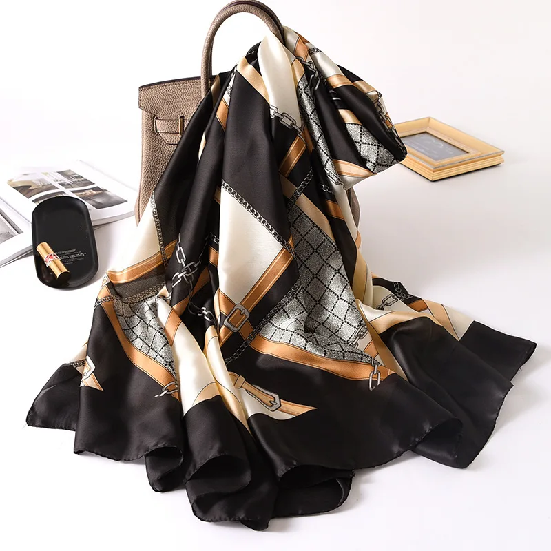 

Spring Large Silk Scarf Shawl Shawl Women Pashmina Neck Warm Winter Scarves Bufanda Echarpe Hijab Headband