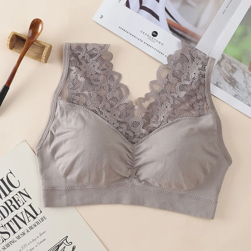 

New Fashion lace cotton V-neck Seamless Wrap-around push up Bra Women Strapless Bra wireless Comfortable Underwear intimate