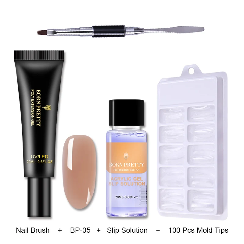 Set 15 BORN PRETTY розовый Обнаженная ногтей быстрое строительство поли гель 20 мл желе Builder палец УФ-гель продолжительного действия лак - Цвет: Set 15