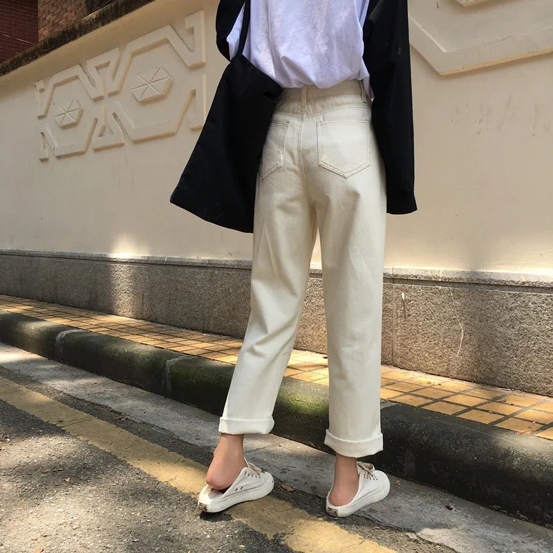 Джинсы женские шикарные свободные Простые повседневные универсальные в