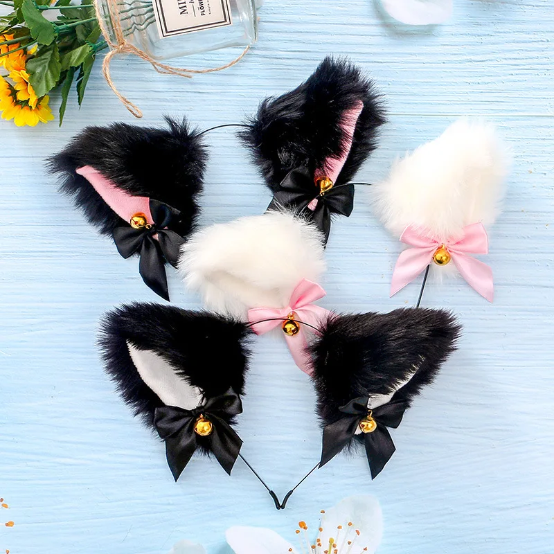 

Masquerade Halloween Hair Clip Cat Ears Headwear Cosplay Cat Ear Anime Party Costume Bell Headwear Headband Hair Accessories