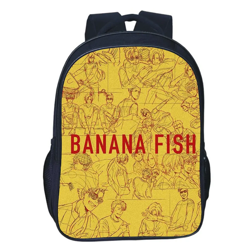 

NEW Banana fish Backpack Boys Girls Bag Students School Bag Teens Bookbag Casual Travel Rucksack gift 16 inch. Support custom