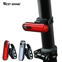west biking bicycle taillight waterproof usb charging led cycling night safety warning flashlight 4 modes mtb road bike lights