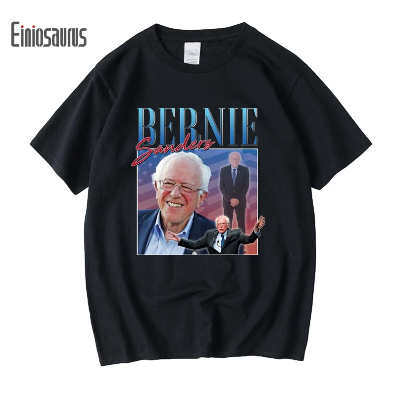 

Берни Сандерс 90s в винтажном стиле, в стиле унисекс, черная футболка для мужчин, на каждый день, Ретро стиль, графические футболки из хлопка д...