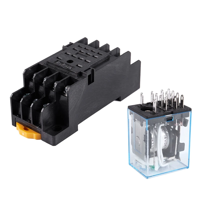 MY4NJ DC 24V Катушка силовое реле DIN рейку установлен 14 Pin 4PDT w разъем|Реле| |