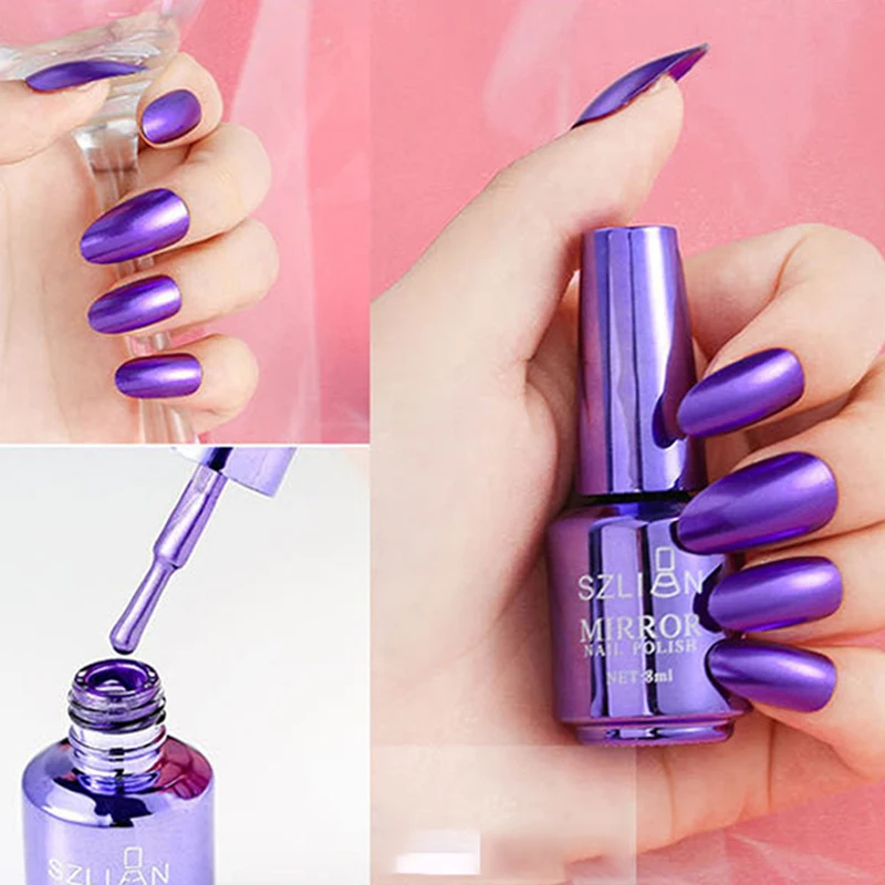 Волшебный зеркальный лак для ногтей эффект хромированный металлический УФ гель