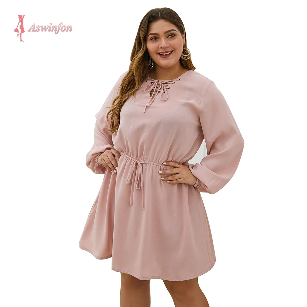 Женское платье миди с длинным рукавом и V образным вырезом|Женские платья| |