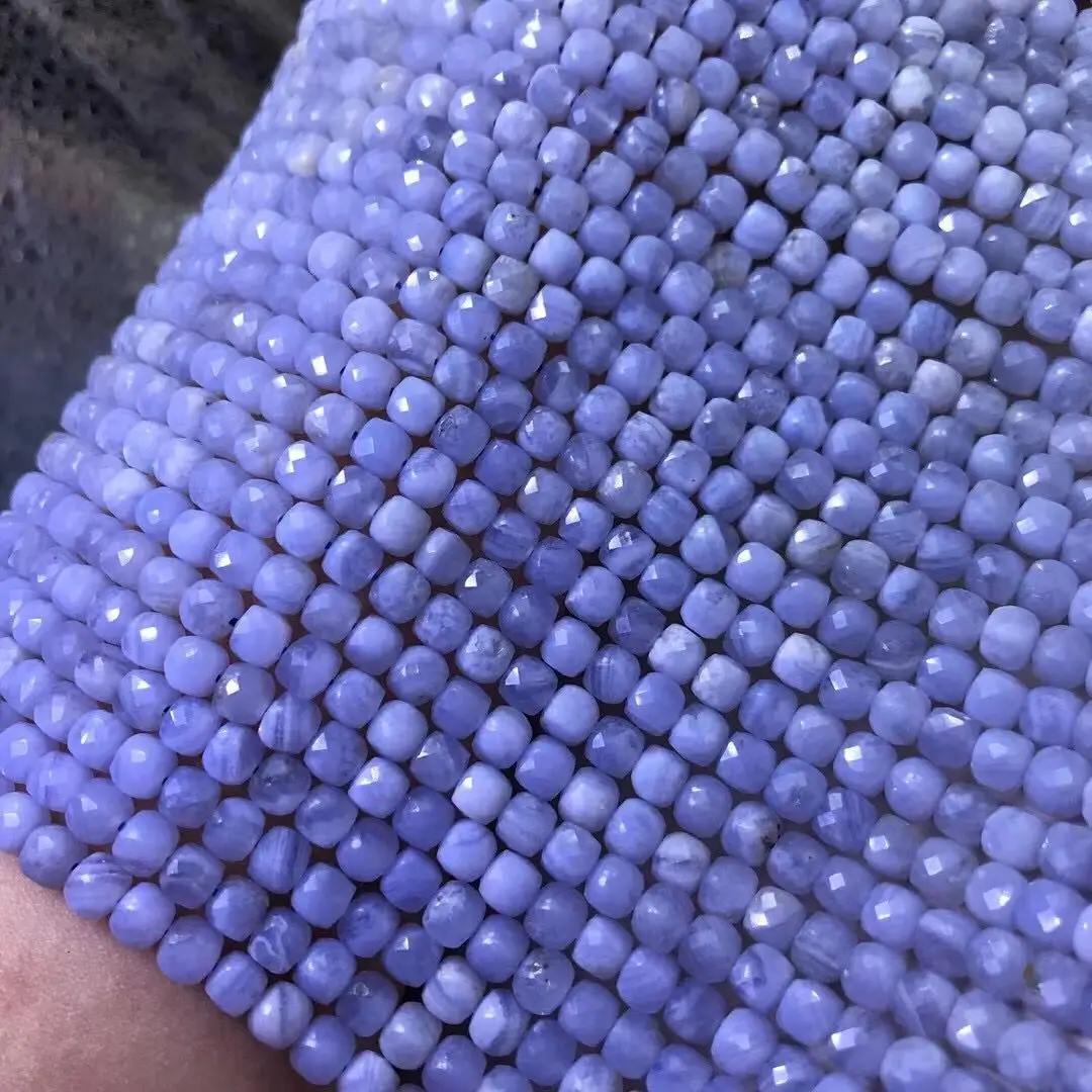 

Blue Chalcedony 4-4.5mm for DIY jewelry making loose beads FPPJ wholesalenature gem stone