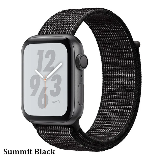 Последняя нейлоновый ремешок für apple watch группа 4 44 мм/40 мм, correa apple watch 3 42 мм/38 мм iwatch серии 4/3/2 bunte stecker чехол для телефона на руку - Цвет ремешка: Summiit black