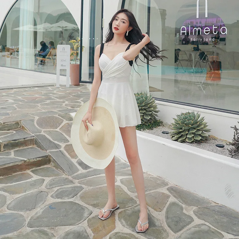 

The new 2021 l swimsuit female type fairy fan cover the belly show thin and sexy Korean ins wind hot spring bathing suit