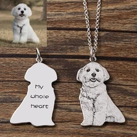 personalized engraving stainless steel customize your pet photo necklace dog keychain birthday gift souvenir memory cat keychain