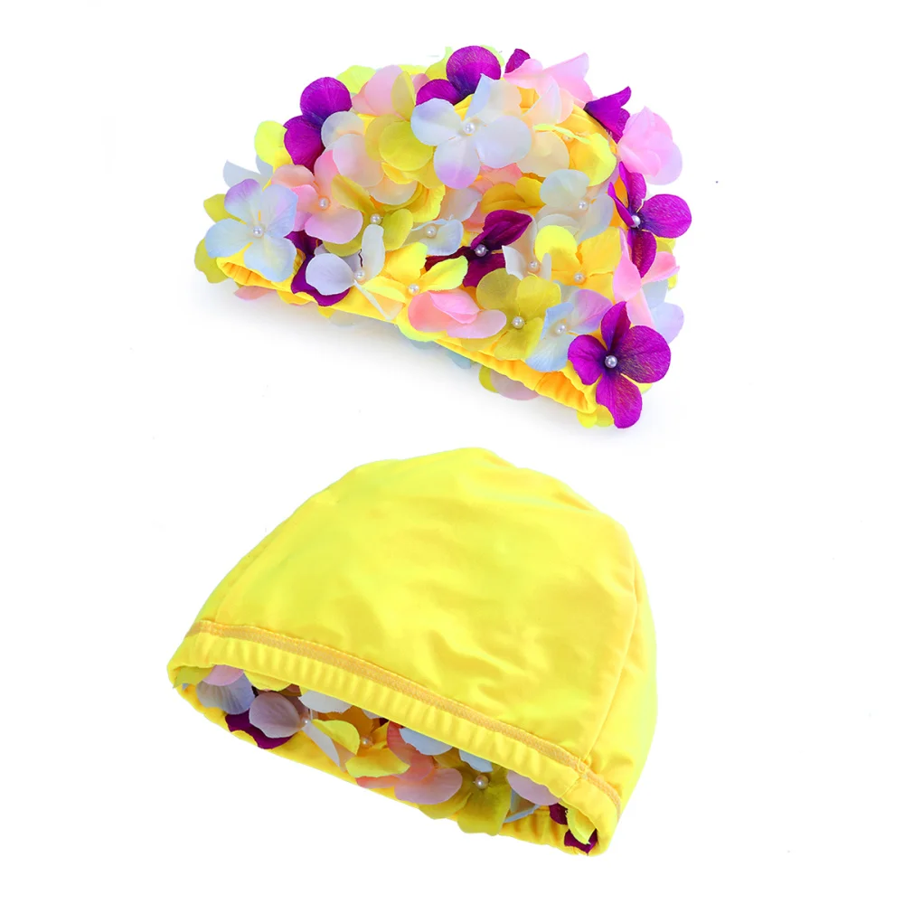 

WINOMO Fashionable Swim Cap Floral Petal Stylish Swimming Hat Bathing Caps Size for (Colorful)