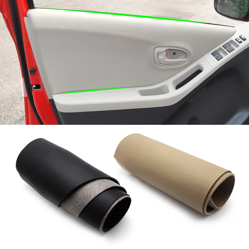 

For Toyota Yaris Car Door Handle Armrest Panel Microfiber Leather Cover Protective Trim With Mount Fittings