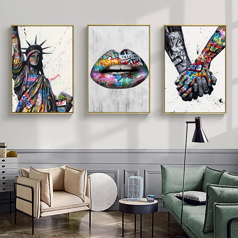 Статуя Свободы граффити искусство холст настенные картины художественные