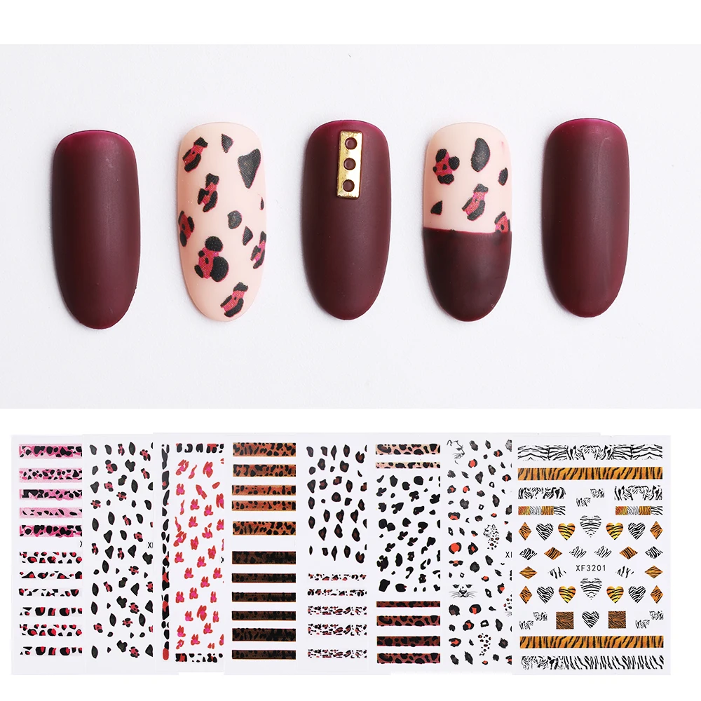 Наклейка для маникюра с леопардовым принтом 3d стерео наклейка ногтей матовая