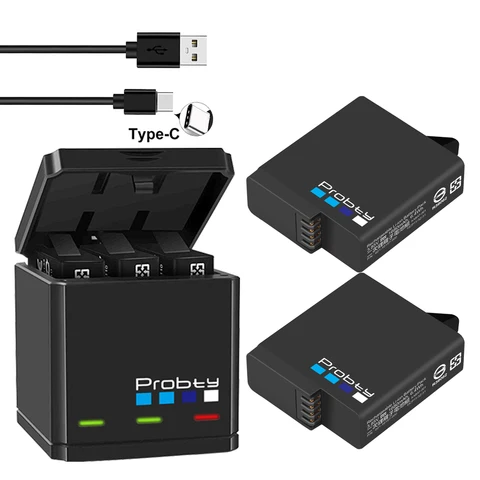 Аккумуляторы и тройное зарядное устройство для GoPro Hero 5/6/7 Black probty