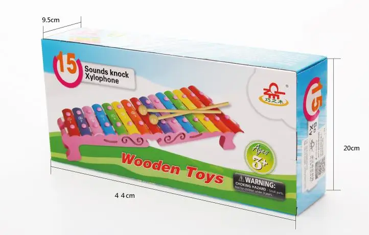 Дети Дерево 15 тимбре инструмент ксилофон Раннее Образование Музыка Обучение