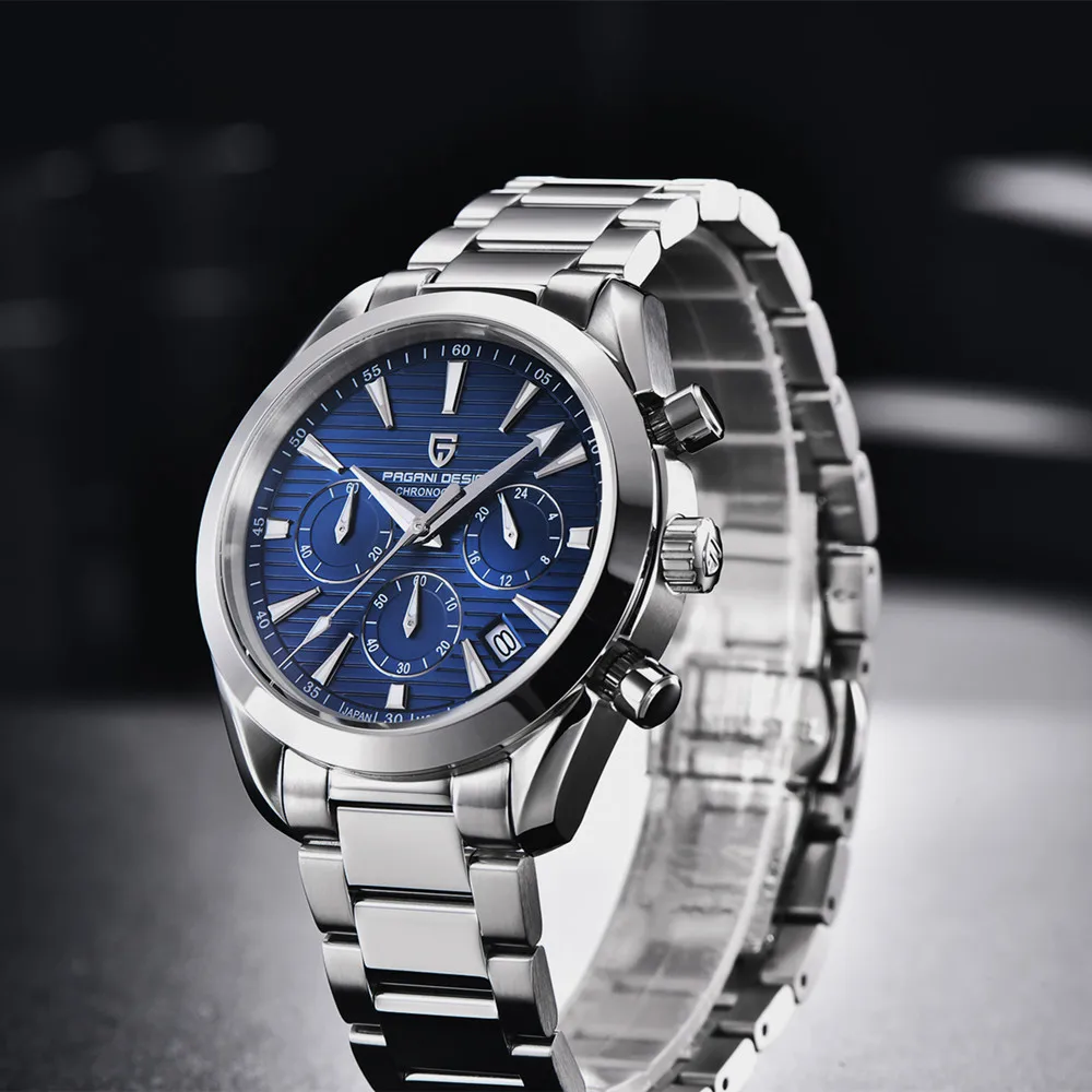 Часы-хронограф мужские Кварцевые водонепроницаемые из нержавеющей стали 40 мм 2021