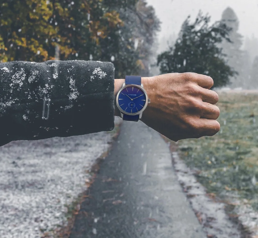 

Fashion Minimalist Blue Mechanical Watch Men Leather Strap Casual Ultra Thin Mens Watches Top Brand Luxury Clock