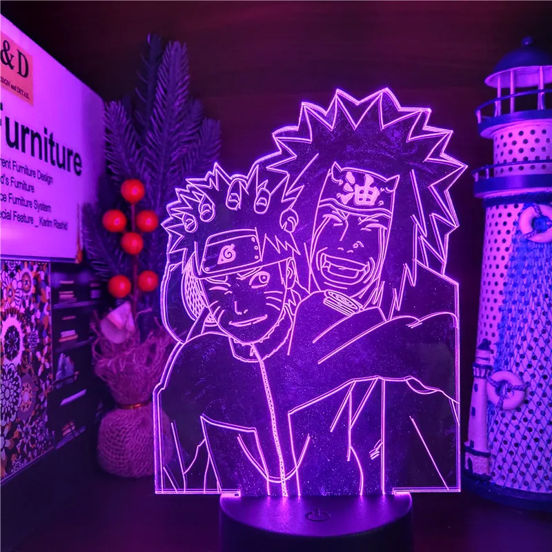 

3D Lamp Uzumaki Naruto Jiraiya Anime Lamps LED Nightlights Colors Changing Naruto 3D Visual Lighting for Christmas Gift