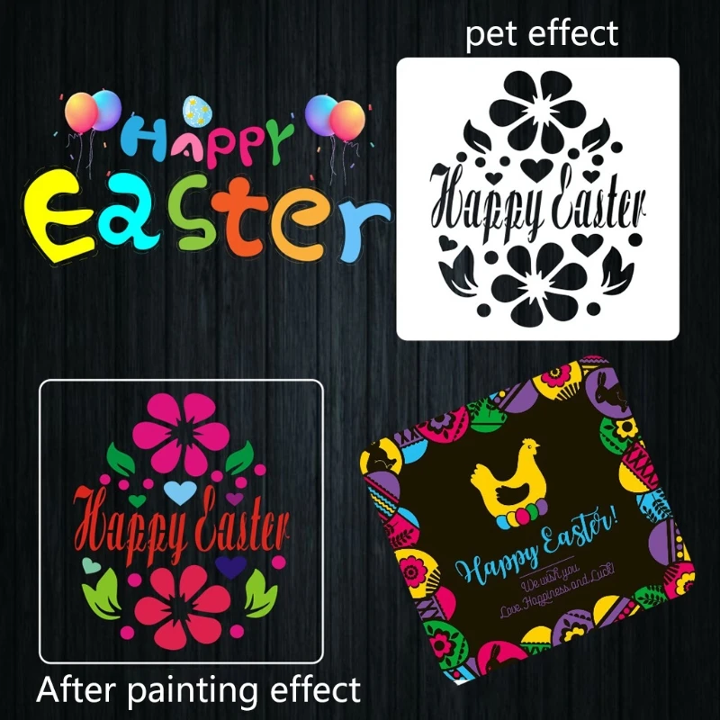 

16 Pack Easter Painting and Drawing Stencils Templates Plastic Crafts for Kids