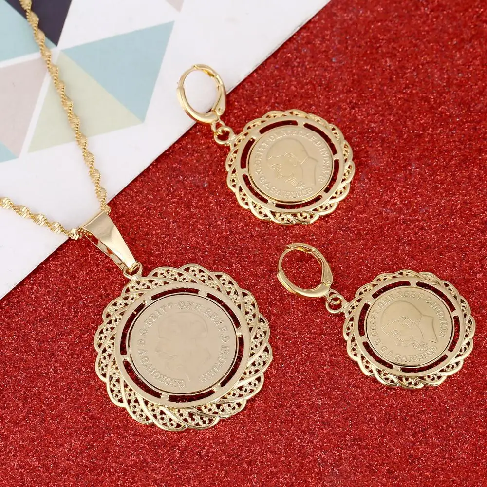 Комплект ювелирных изделий в стиле эфиопской конфетти ожерелье серьги с