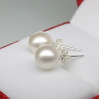 kofsac new fashion 925 sterling silver stud earrings for women minimalism 8mm pearl earring jewelry lady anniversary accessories