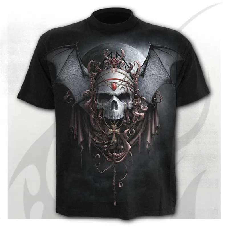 

2021 New Skull theme T-shirt men's 3D graphic T-shirt top Harajuku fashion short casual O-neck boy shirt