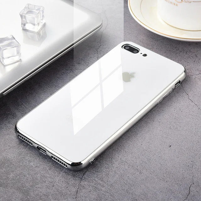 Роскошный чехол для телефона из закаленного стекла для iPhone 11 Pro Max X XR XS 7 6s 8 Plus 8plus 7plus черный золотой красный белый чехол