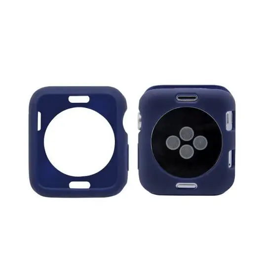 Резиновый чехол-бампер для Apple Watch Series 5 4 3 2 1, защитный чехол для iWatch 40 мм 44 мм 38 мм 42 мм - Цвет ремешка: midnight blue