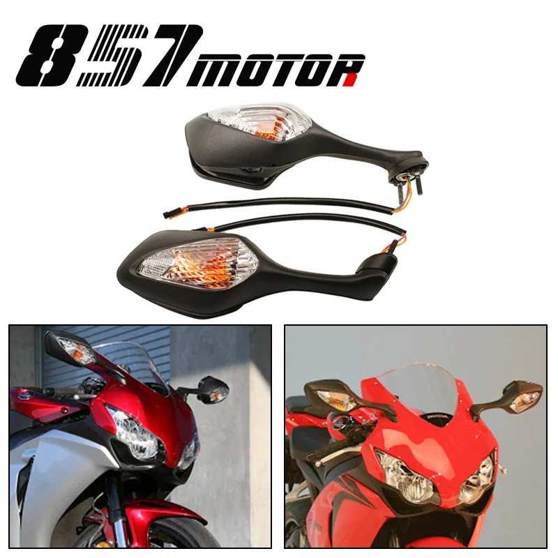 Мотоциклетные боковые зеркала заднего вида с сигналом поворота LED светильник для