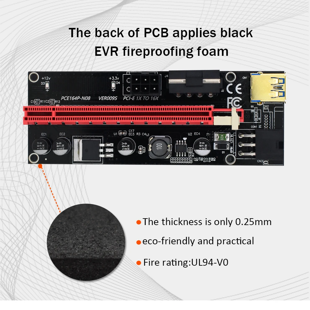 Переходник для видеокарты TISHRIC PCI PCIE PCI-E Riser 009S Express USB 3 0 E x16 009 майнинга биткойнов |