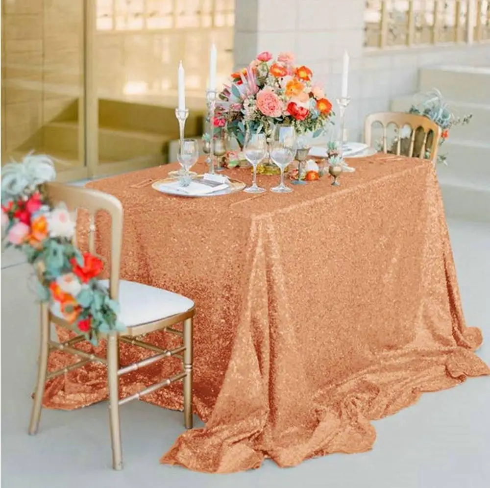 Скатерть с блестками розовое золото 72x72 дюймов вечерние скатерть для кухонного