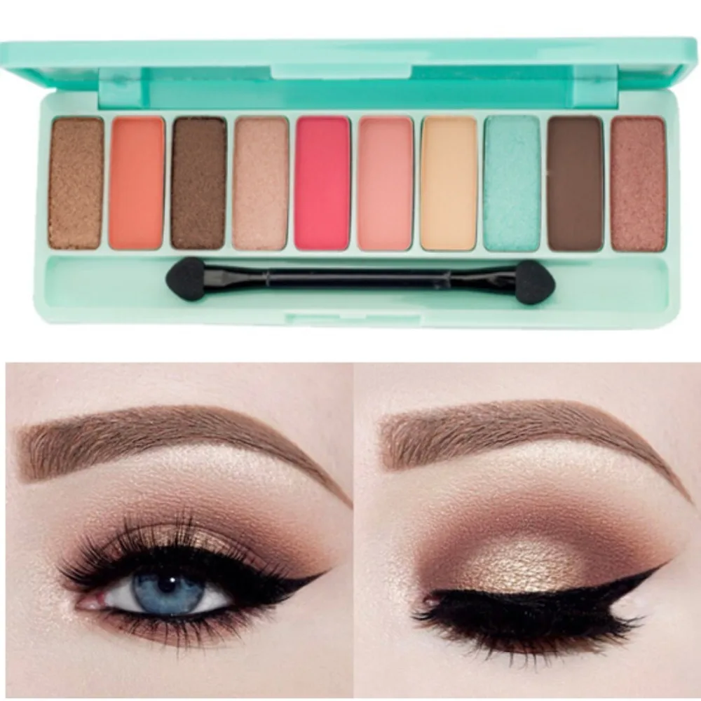 10 цветов Модная палитра теней для век матовая блестящие тени макияж набор