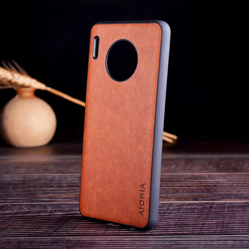 Чехол для huawei mate 30 pro funda роскошный винтажный кожаный мягкий ТПУ Жесткий чехол из