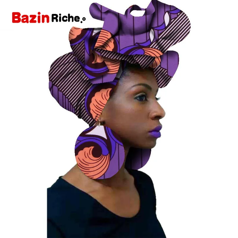 Африканские головные уборы Sego Gele галстук и серьги наборы из 2 предметов ткань с