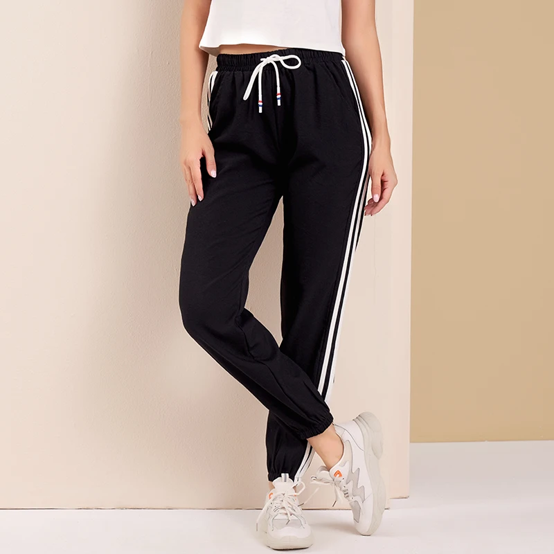 

Spring Summer New Style Women's Fashion Sports Wind Elastic Waist Loose Stretch Casual Trousers